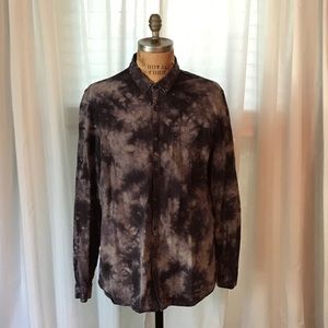 Topman Tie Dye Long Sleeve Dress Shirt XL